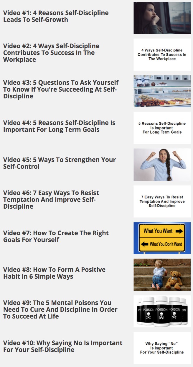 Mastering Self Discipline MRR Videos